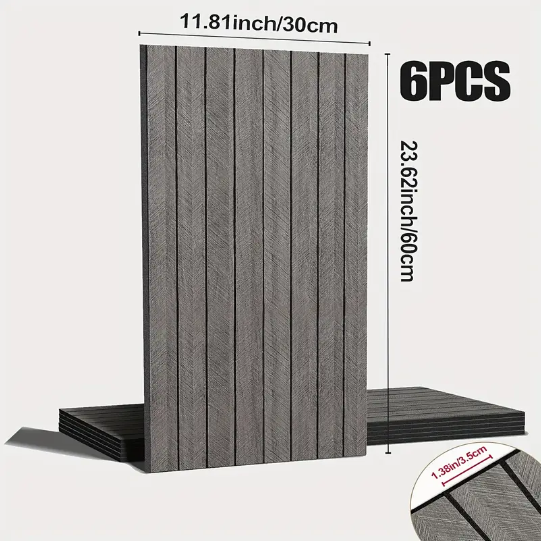 3D Wood Slat Wall Panels, Self-Adhesive, Removable, Waterproof Buy 1, Get 6 Premium Panels for Only £7! (30cm x 60cm)