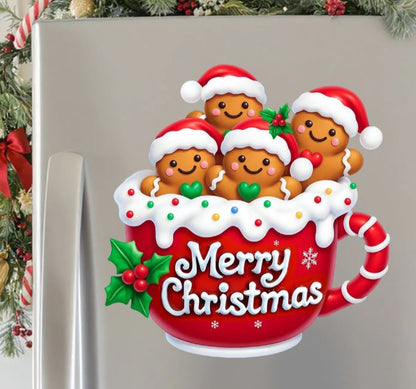 Merry Christmas Verlen - Personalized Gingerbread Family Decal