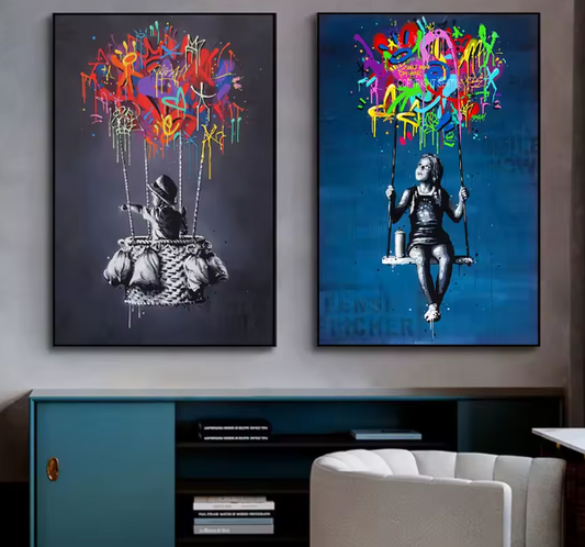 Premium Wall Art - Abstract Banksy: Dreams in Colour (Multiple Sizes Available)